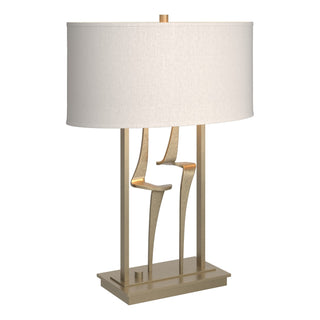 Buy soft-gold-with-flax-shade-se-glass-and-white-shade Antasia Table Accent Lamp by Hubbardton Forge