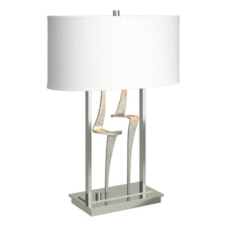 Buy sterling-with-natural-anna-shade-sf-glass-and-white-shade Antasia Table Accent Lamp by Hubbardton Forge