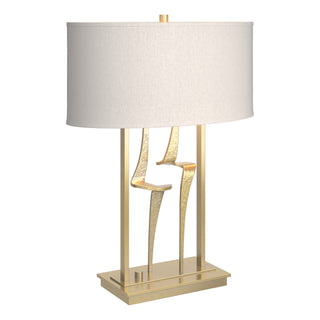 Buy modern-brass-with-flax-shade-se-glass-and-white-shade Antasia Table Accent Lamp by Hubbardton Forge
