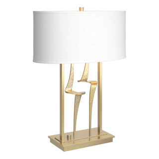 Buy modern-brass-with-natural-anna-shade-sf-glass-and-white-shade Antasia Table Accent Lamp by Hubbardton Forge