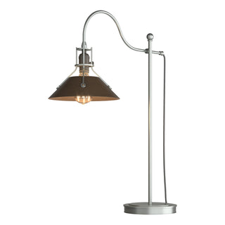 Buy vintage-platinum-and-amber-brown-shade Henry Table Lamp by Hubbardton Forge