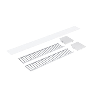 Buy aluminum-white-end-caps Louver Accessory Set Accents by Nora Lighting
