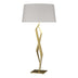 Modern Brass with Flax Shade (SE) Glass and White Shade