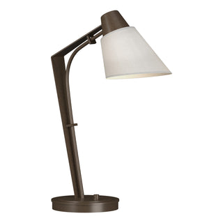 Buy bronze-with-natural-anna-shade-sf-glass-and-white-shade Reach Table Lamp by Hubbardton Forge