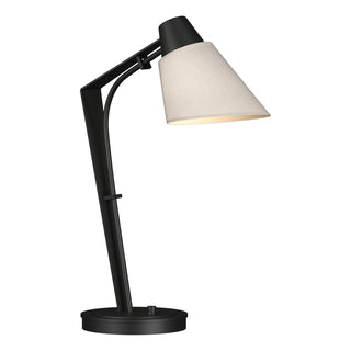 Buy black-with-flax-shade-se-glass-and-white-shade Reach Table Lamp by Hubbardton Forge