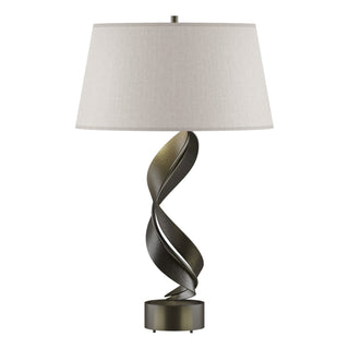 Buy dark-smoke-with-flax-shade-se-glass-and-white-shade Folio Table Lamp by Hubbardton Forge