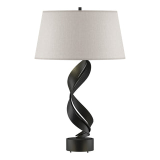 Buy black-with-flax-shade-se-glass-and-white-shade Folio Table Lamp by Hubbardton Forge