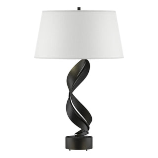 Buy black-with-natural-anna-shade-sf-glass-and-white-shade Folio Table Lamp by Hubbardton Forge
