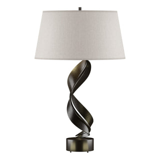 Buy oil-rubbed-bronze-with-flax-shade-se-glass-and-white-shade Folio Table Lamp by Hubbardton Forge