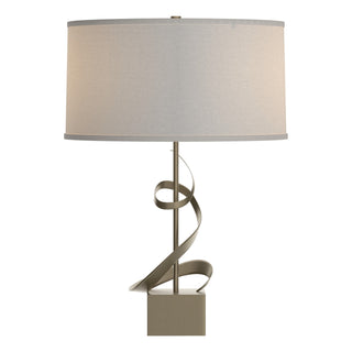Buy soft-gold-with-flax-shade-se-glass-and-white-shade Gallery Table Accent Lamp by Hubbardton Forge