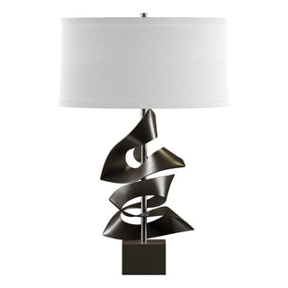Buy oil-rubbed-bronze-with-natural-anna-shade-sf-glass-and-white-shade Gallery Table Lamp by Hubbardton Forge