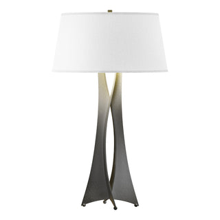 Buy natural-iron-with-flax-shade-se-glass-and-white-shade Moreau Table Lamp by Hubbardton Forge