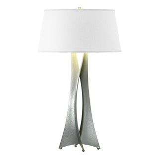 Buy vintage-platinum-with-flax-shade-se-glass-and-white-shade Moreau Table Lamp by Hubbardton Forge