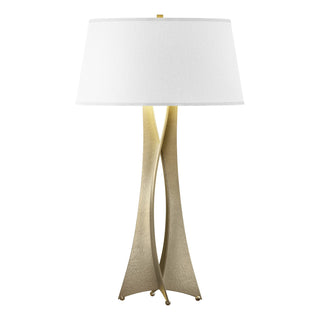Buy soft-gold-with-flax-shade-se-glass-and-white-shade Moreau Table Lamp by Hubbardton Forge