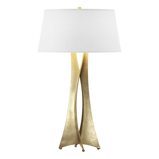 Buy modern-brass-with-natural-anna-shade-sf-glass-and-white-shade Moreau Table Lamp by Hubbardton Forge