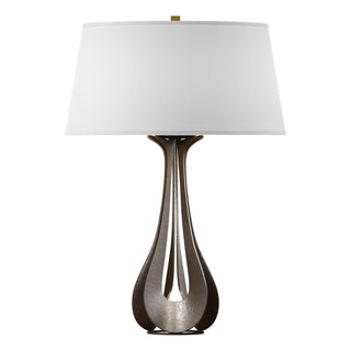 Buy bronze-with-natural-anna-shade-sf-glass-and-white-shade Lino Table Lamp by Hubbardton Forge