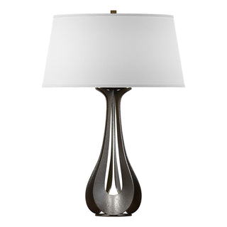 Buy oil-rubbed-bronze-with-natural-anna-shade-sf-glass-and-white-shade Lino Table Lamp by Hubbardton Forge