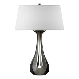 Buy natural-iron-with-natural-anna-shade-sf-glass-and-white-shade Lino Table Lamp by Hubbardton Forge