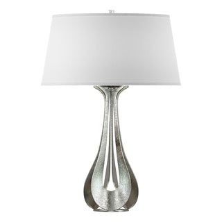 Buy sterling-with-natural-anna-shade-sf-glass-and-white-shade Lino Table Lamp by Hubbardton Forge