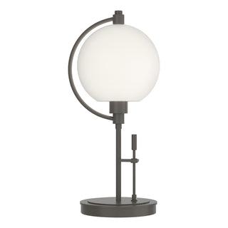 Buy dark-smoke-with-opal-glass-gg-glass-and-white-shade Pluto Table Lamp by Hubbardton Forge