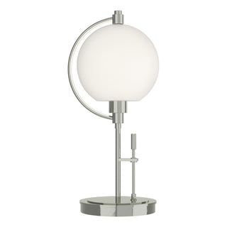 Buy sterling-with-opal-glass-gg-glass-and-white-shade Pluto Table Accent Lamp by Hubbardton Forge