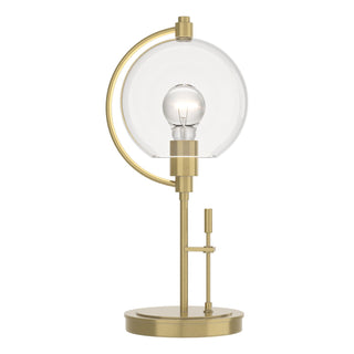 Buy modern-brass-with-clear-glass-zm-glass-and-clear-shade Pluto Table Lamp by Hubbardton Forge