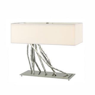 Buy sterling-with-natural-anna-shade-sf-glass-and-white-shade Brindille Table Lamp by Hubbardton Forge