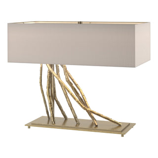 Buy modern-brass-with-flax-shade-se-glass-and-white-shade Brindille Table Accent Lamp by Hubbardton Forge
