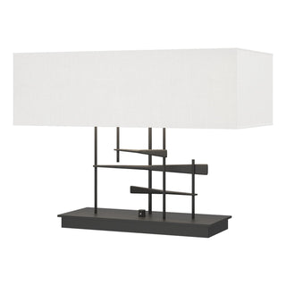 Buy black-with-natural-anna-shade-sf-glass-and-white-shade Cavaletti Table Lamp by Hubbardton Forge