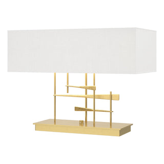 Buy modern-brass-with-natural-anna-shade-sf-glass-and-white-shade Cavaletti Table Accent Lamp by Hubbardton Forge