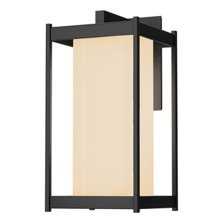 Buy coastal-black-with-opal-glass-gg-glass-and-white-shade Cela Wall Lantern by Hubbardton Forge
