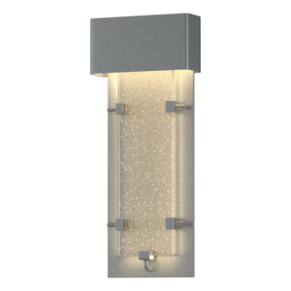 Buy coastal-burnished-steel-with-seeded-clear-glass-ii-glass-and-clear-seedy-shade Ursa Sconce by Hubbardton Forge