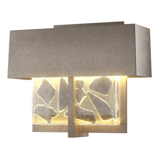 Buy coastal-burnished-steel-with-clear-glass-with-shards-yp-glass-and-clear-textured-shade Shard Sconce by Hubbardton Forge
