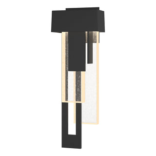 Buy coastal-black-with-seeded-clear-glass-ii-glass-and-clear-seedy-shade Rainfall Sconce by Hubbardton Forge