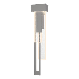 Buy coastal-burnished-steel-with-seeded-clear-glass-ii-glass-and-clear-seedy-shade Rainfall Sconce by Hubbardton Forge