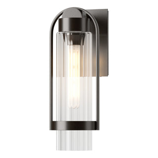 Buy coastal-oil-rubbed-bronze-with-clear-glass-zm-glass-and-clear-textured-shade Alcove Wall Lantern by Hubbardton Forge