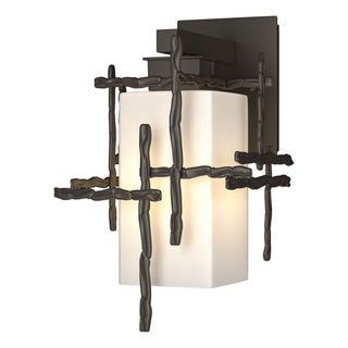 Buy coastal-dark-smoke-with-opal-glass-gg-glass-and-white-shade Tura Sconce by Hubbardton Forge