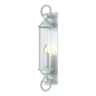 Buy coastal-burnished-steel-with-clear-glass-zm-glass-and-clear-shade Cavo Wall Lantern by Hubbardton Forge