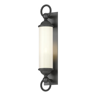 Buy coastal-black-with-opal-glass-gg-glass-and-white-shade Cavo Wall Lantern by Hubbardton Forge