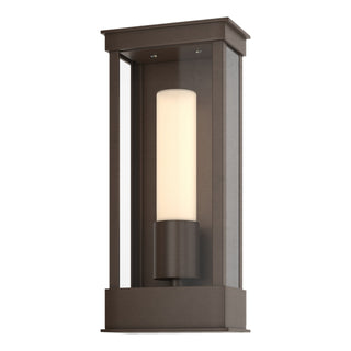 Buy coastal-bronze-with-opal-glass-gg-glass-and-white-shade Portico Sconce by Hubbardton Forge