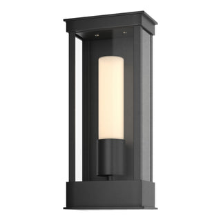 Buy coastal-black-with-opal-glass-gg-glass-and-white-shade Portico Sconce by Hubbardton Forge