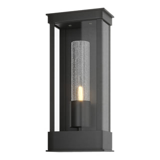 Buy coastal-black-with-seeded-clear-glass-ii-glass-and-clear-seedy-shade Portico Sconce by Hubbardton Forge