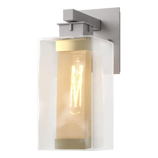 Buy coastal-burnished-steel-with-clear-glass-zm-glass-and-clear-shade Polaris Wall Lantern by Hubbardton Forge