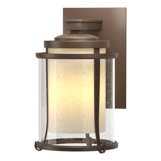 Buy coastal-bronze-with-seeded-glass-with-opal-diffuser-zs-glass-and-clear-seedy-shade Meridian Wall Lantern by Hubbardton Forge