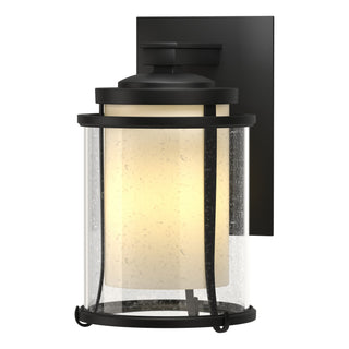 Buy coastal-black-with-seeded-glass-with-opal-diffuser-zs-glass-and-clear-seedy-shade Meridian Wall Lantern by Hubbardton Forge