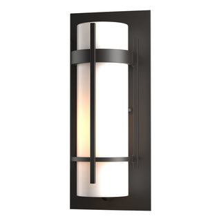 Buy coastal-oil-rubbed-bronze-with-opal-glass-gg-glass-and-white-shade Banded Sconce by Hubbardton Forge
