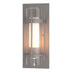 Coastal Burnished Steel with Seeded Glass with Opal Diffuser (ZS) Glass and Clear Seedy Shade