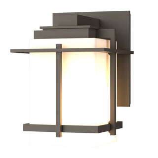 Buy coastal-dark-smoke-with-opal-glass-gg-glass-and-white-shade Tourou Wall Lanterns by Hubbardton Forge