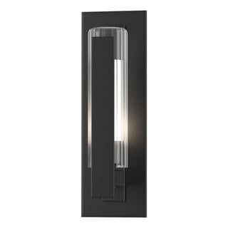 Buy coastal-black-with-clear-glass-with-opal-diffuser-zu-glass-and-clear-textured-shade Vertical Bar Sconce by Hubbardton Forge