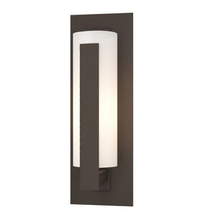 Buy coastal-dark-smoke-with-opal-glass-gg-glass-and-white-shade Vertical Bar Sconce by Hubbardton Forge